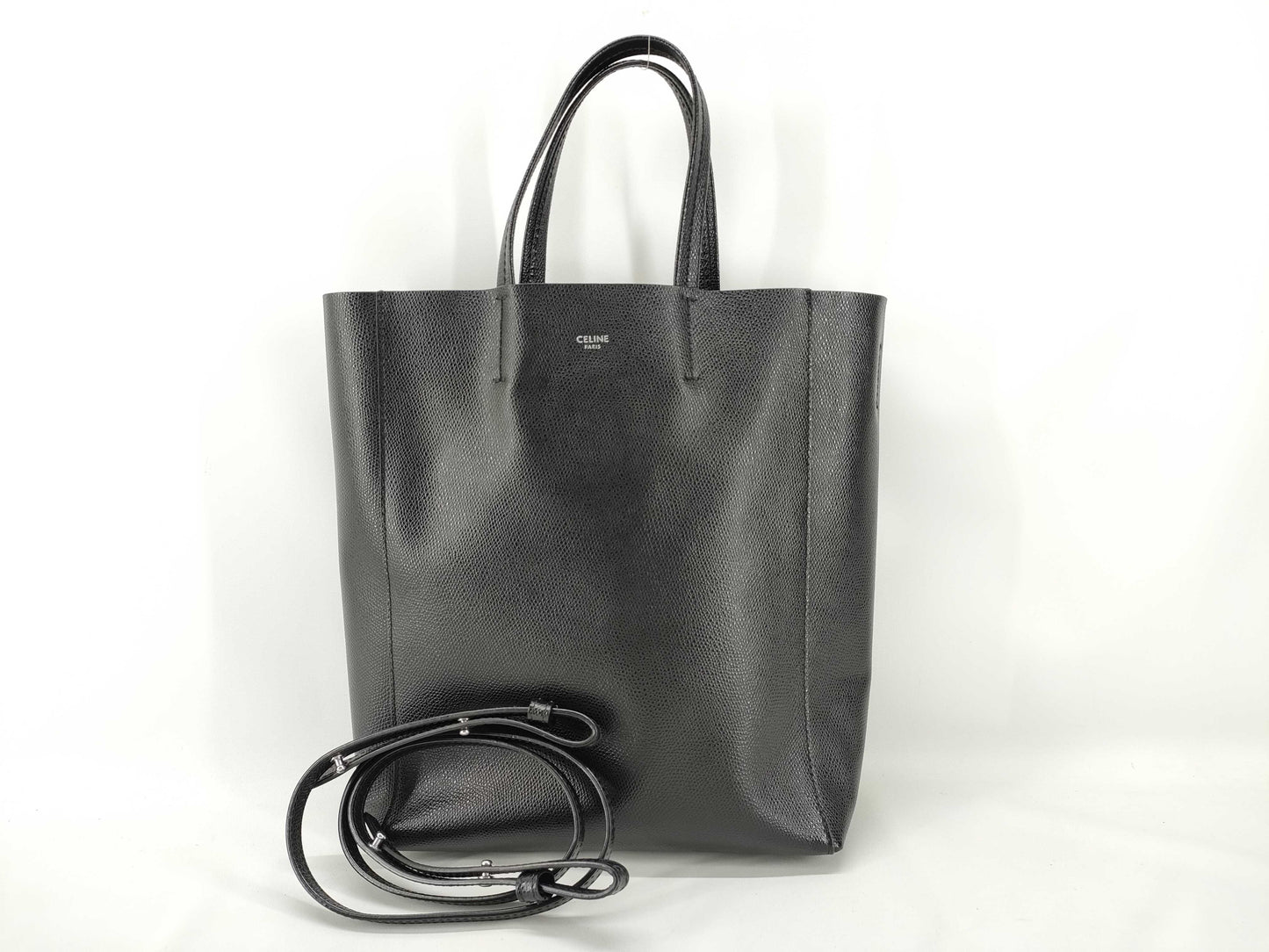 CELINE Vertical Cabas Small Tote Bag, Black