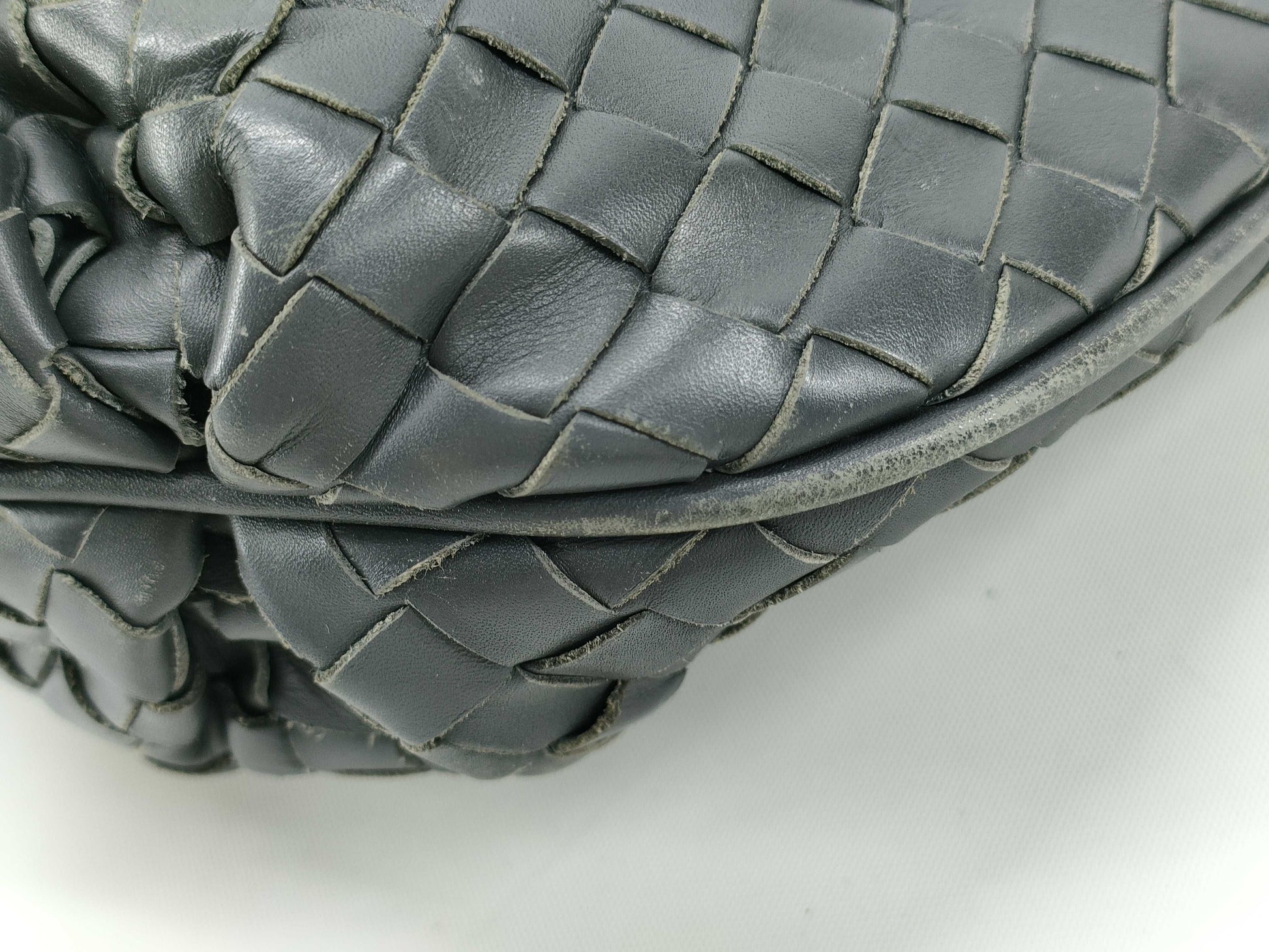 BOTTEGA VENETA Intrecciato Shoulder Bag, Gray, 25cm