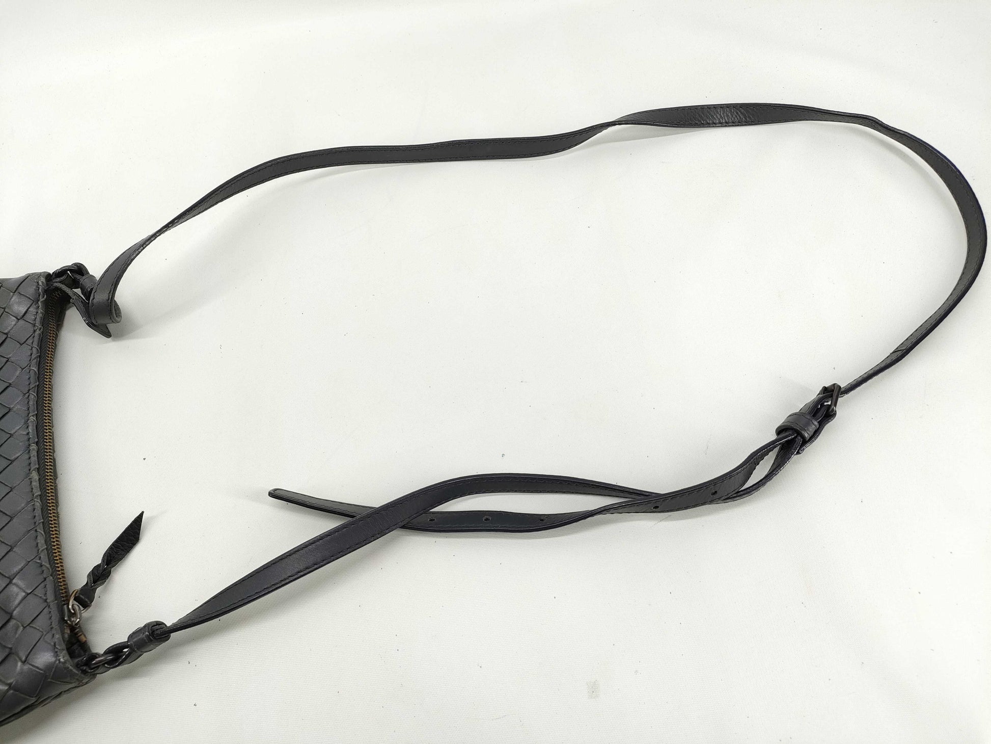 BOTTEGA VENETA Intrecciato Shoulder Bag, Gray, 25cm