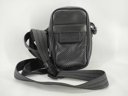 BOTTEGA VENETA Leggero Punching Black Shoulder/Waist Bag
