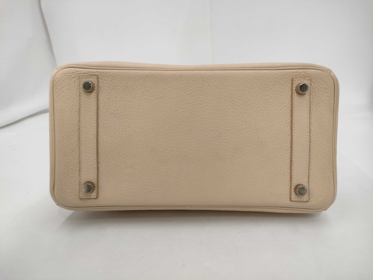 HERMES Birkin 30 Cream Silver Fittings □H Tote Bag