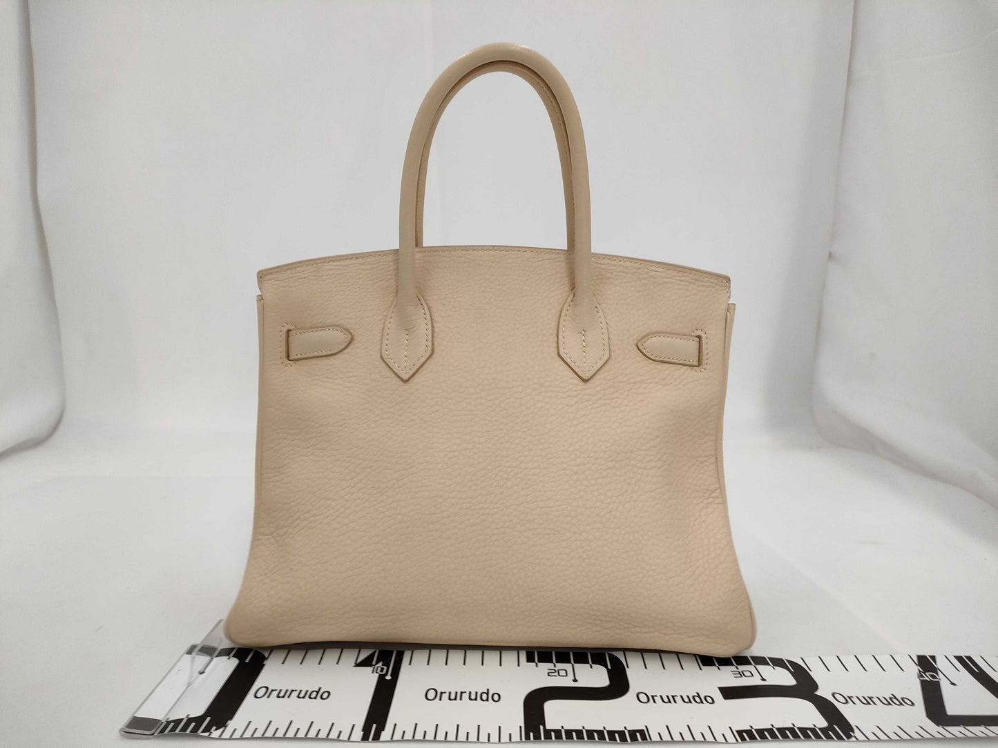 HERMES Birkin 30 Cream Silver Fittings □H Tote Bag
