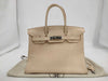 HERMES Birkin 30 Cream Silver Fittings □H Tote Bag