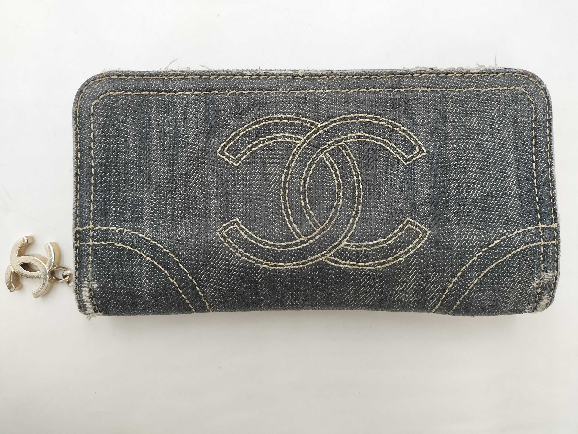 CHANEL Chanel Denim Long Wallet with Coco Mark, 10 Series