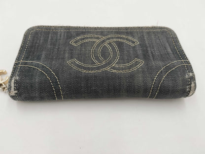 CHANEL Chanel Denim Long Wallet with Coco Mark, 10 Series