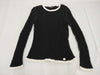 CHANEL 22SS P72076 Two-tone Sweater with Shell Logo Plate Knit Top