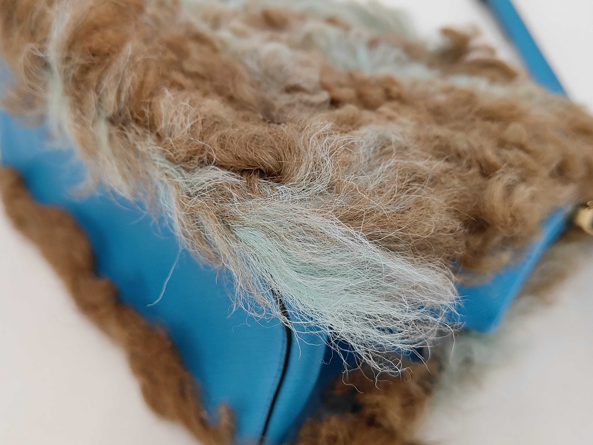 PRADA Fur Leather Shoulder Bag