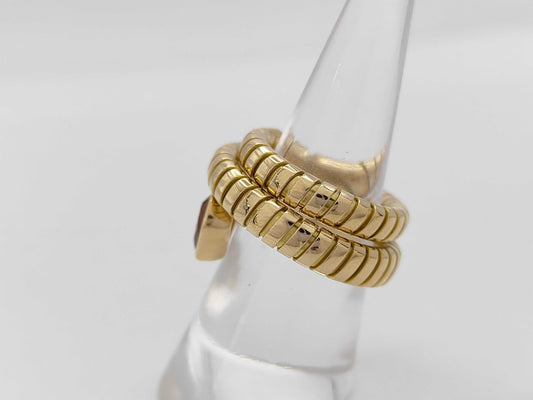 BVLGARI Tubogas Colored Stone YG 750 14.2g Ring 