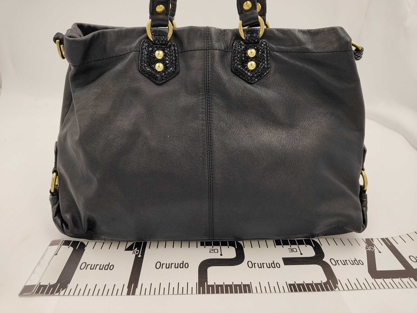 COACH Leather 2-Way Black Boston Bag