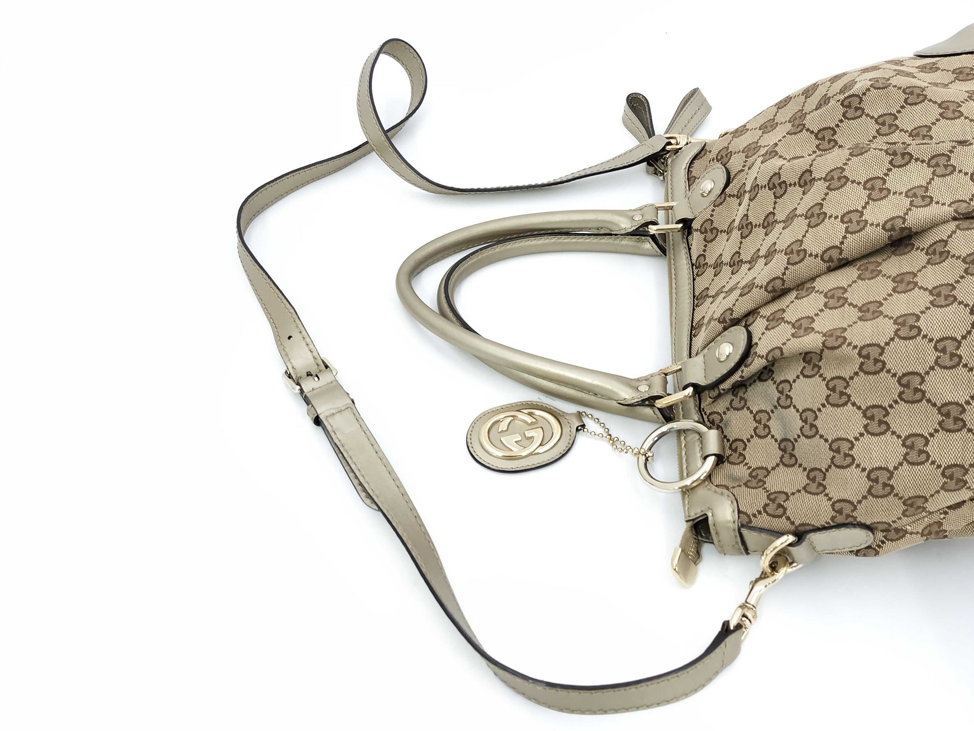 GUCCI GG Canvas Soukie 2WAY Handbag