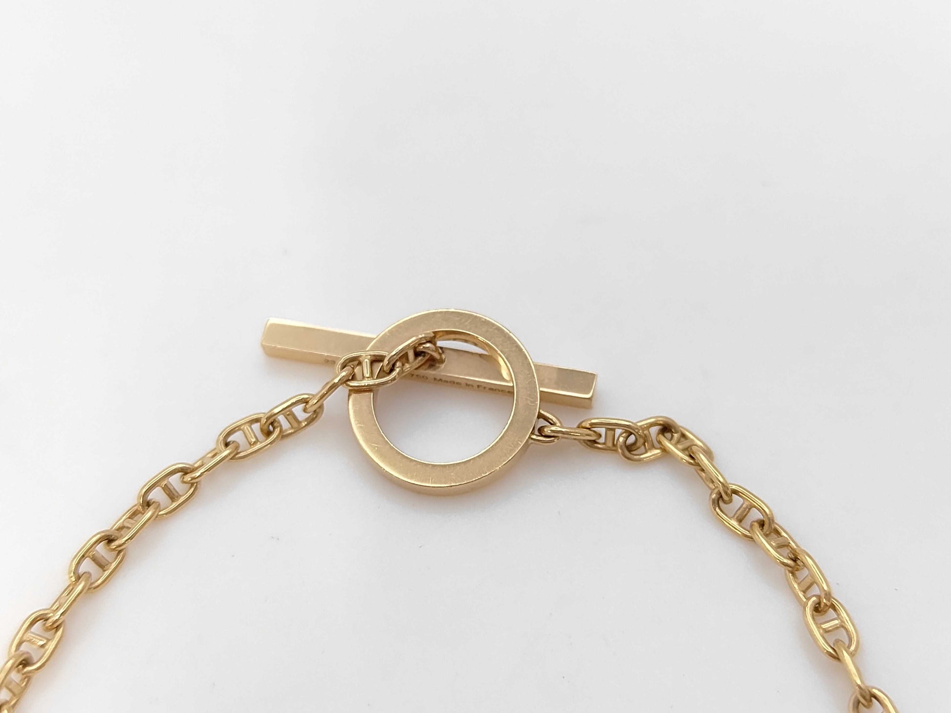 HERMES Chene Dunkle Contour Diamond PG Au750 5.7g Bracelet Bangle