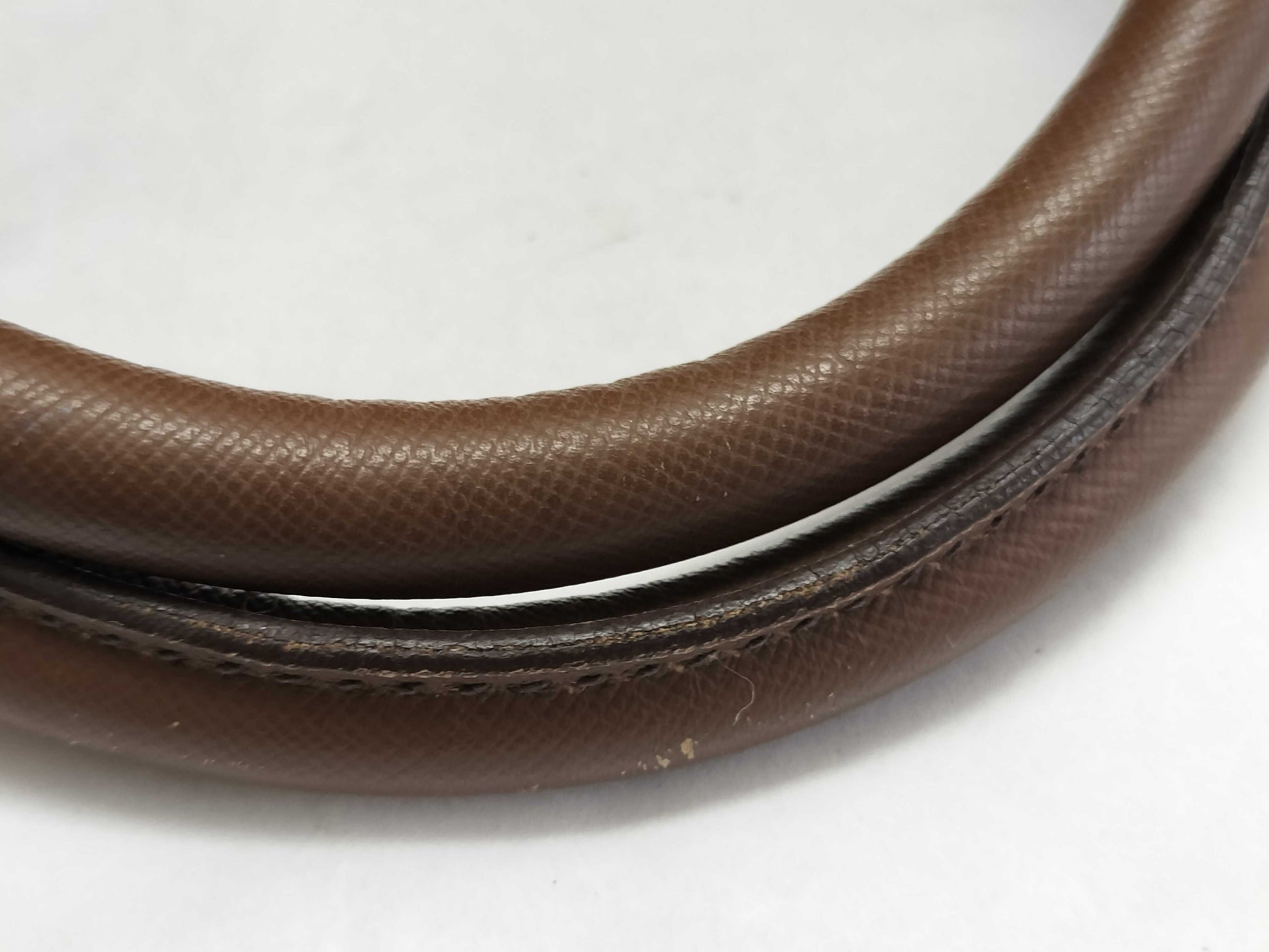 PRADA V19S Triangle Logo Boston Bag in Tessuto Nylon and Saffiano Leather, Brown, Factory Tag 44, Zippered, with Factory Tag #44.