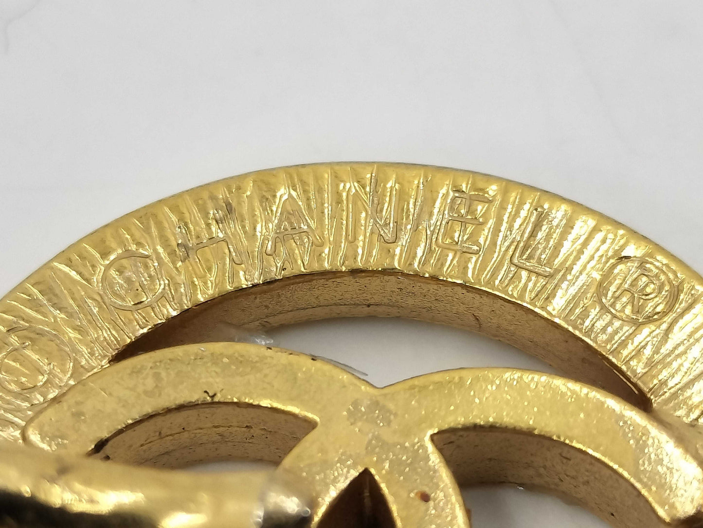 CHANEL Accessories Chanel Coco Mark Vintage Lambskin Leather Gold Chain Belt