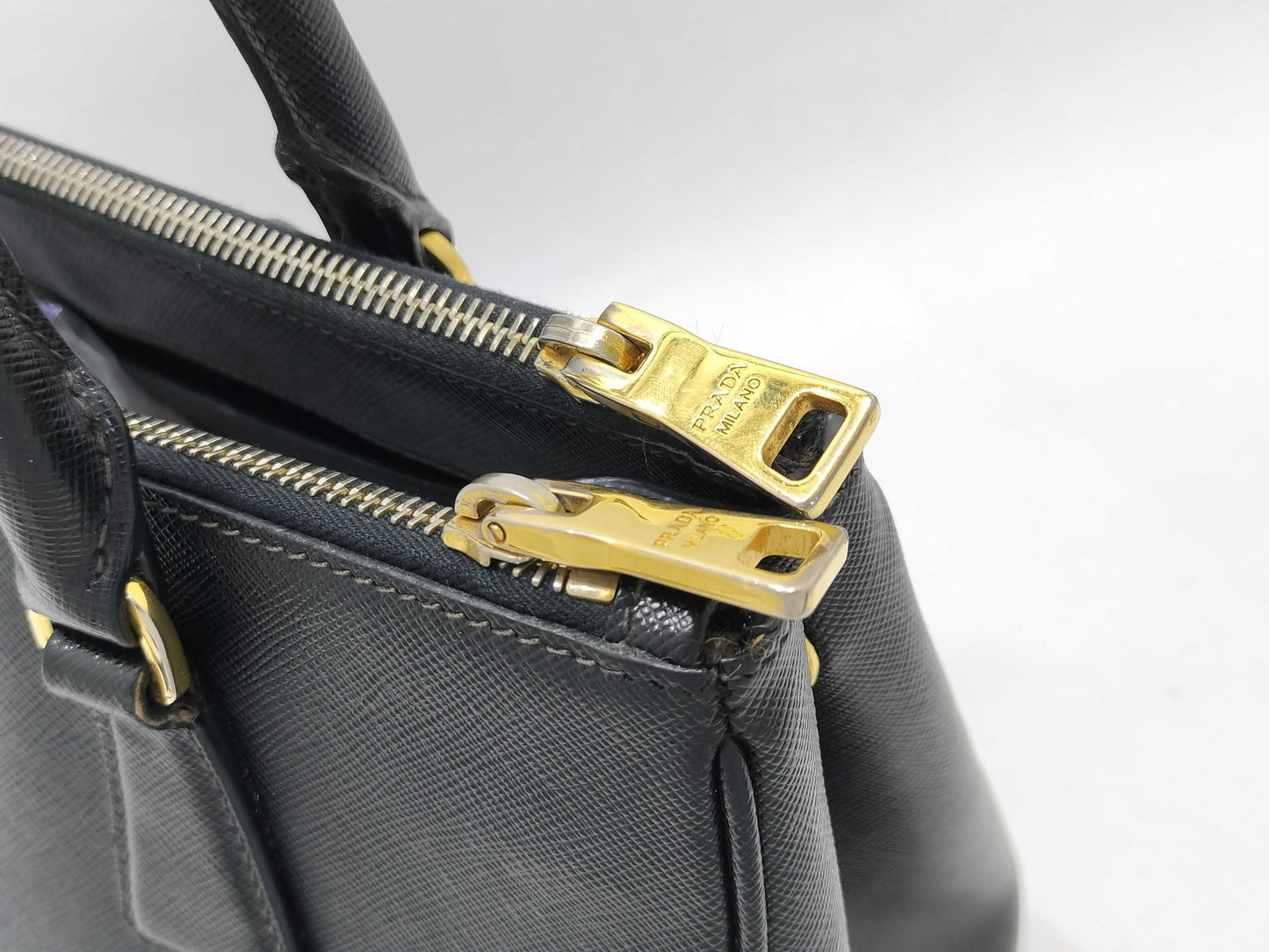 PRADA Galleria Handbag with Strap, Black