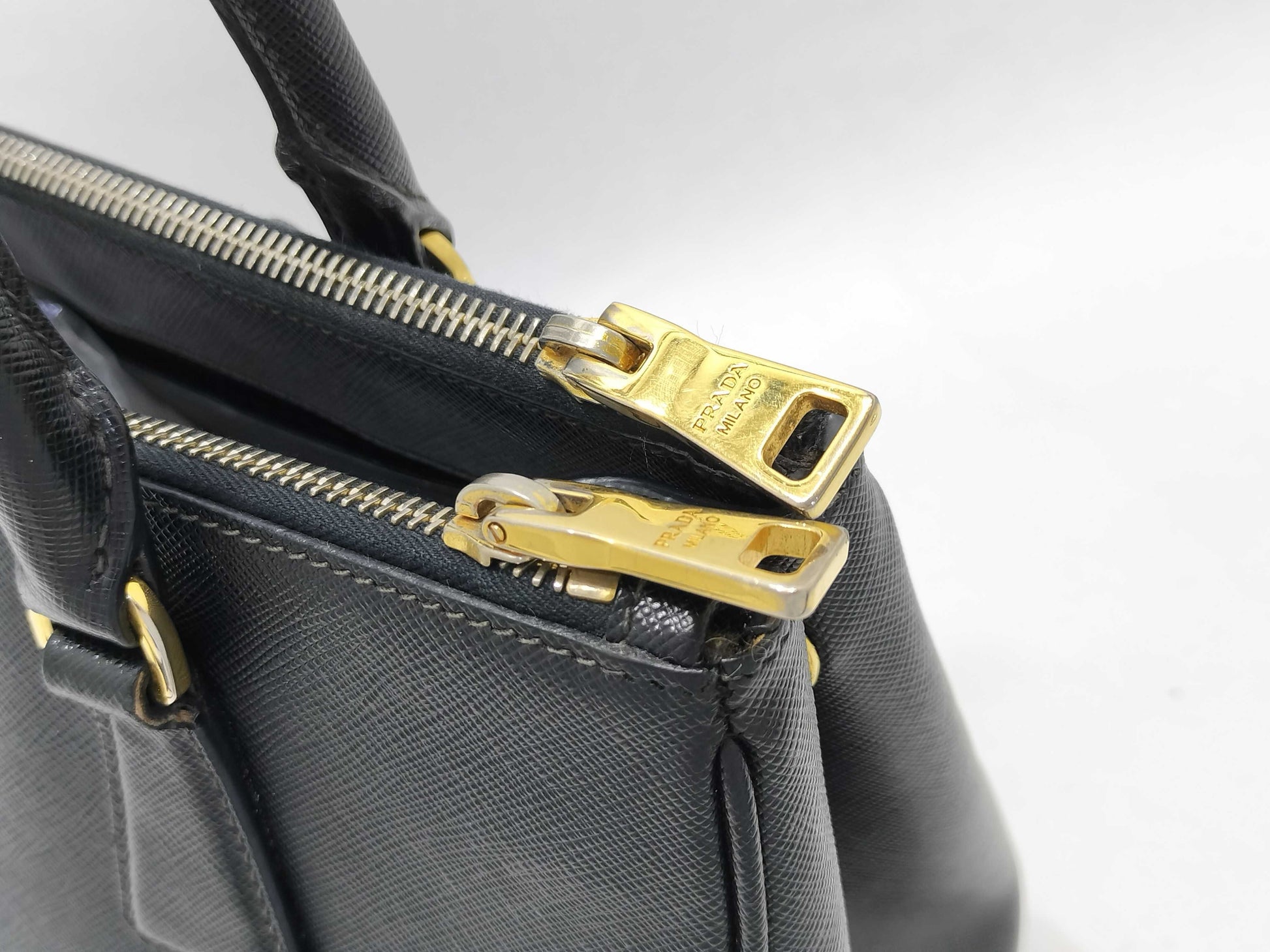 PRADA Galleria Handbag with Strap, Black