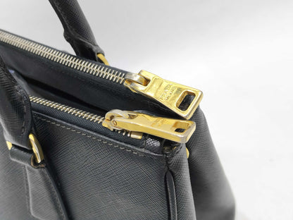 PRADA Galleria Handbag with Strap, Black