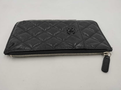 CHANEL Caviar Skin Black Phone Fragment Case Other Accessories