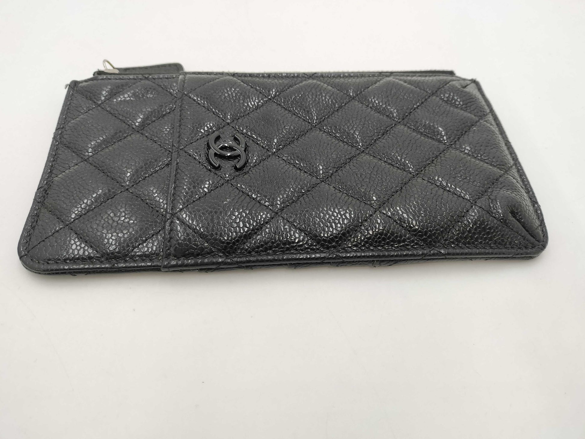 CHANEL Caviar Skin Black Phone Fragment Case Other Accessories