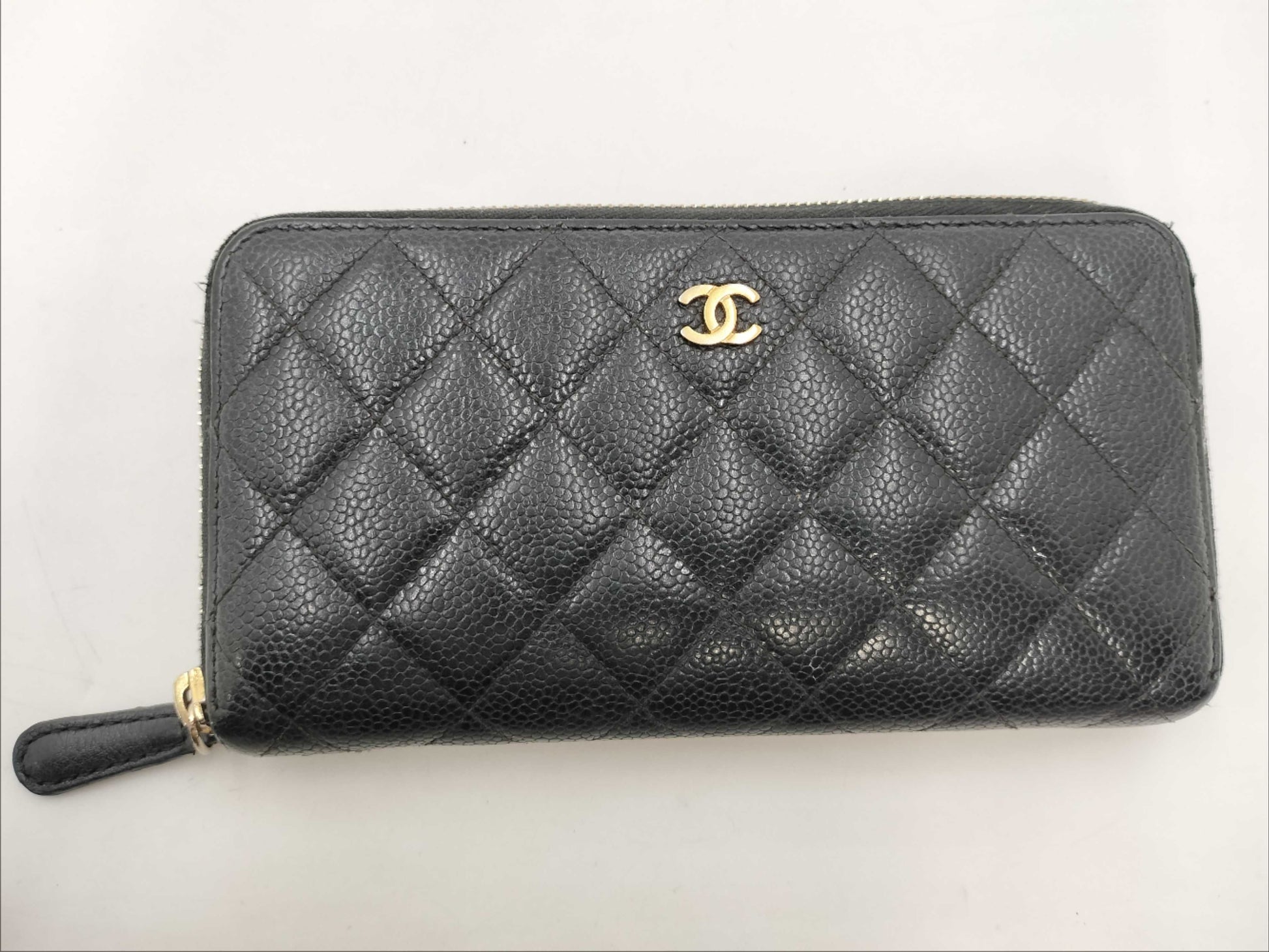 CHANEL Caviar Skin Wallet Black Wallet
