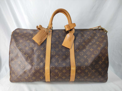 LOUIS VUITTON Monogram Louis Vuitton Keepall 55 Bandouliere Boston Bag