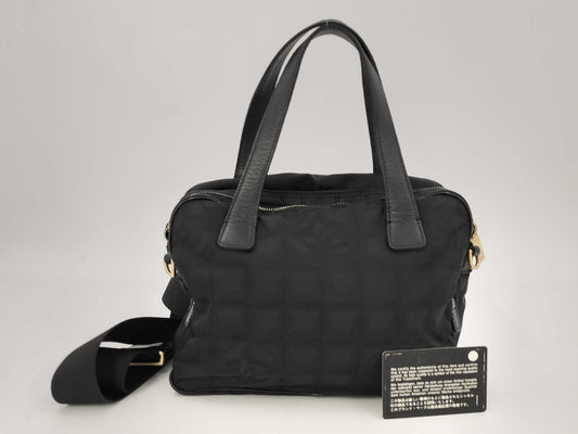 CHANEL CHANEL New Travel 2way Nylon Leather Hand Shoulder Bag Bag