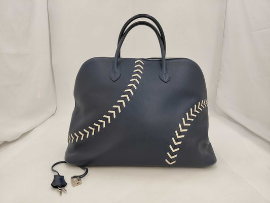 HERMES Hermes Bolide 45 Baseball Leather Handbag C-Engraved Bag