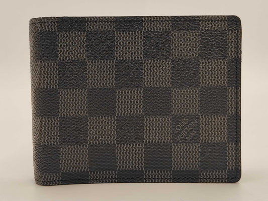 LOUIS VUITTON Louis Vuitton Bifold Wallet Damier Graphite Portefeuille Florin Wallet