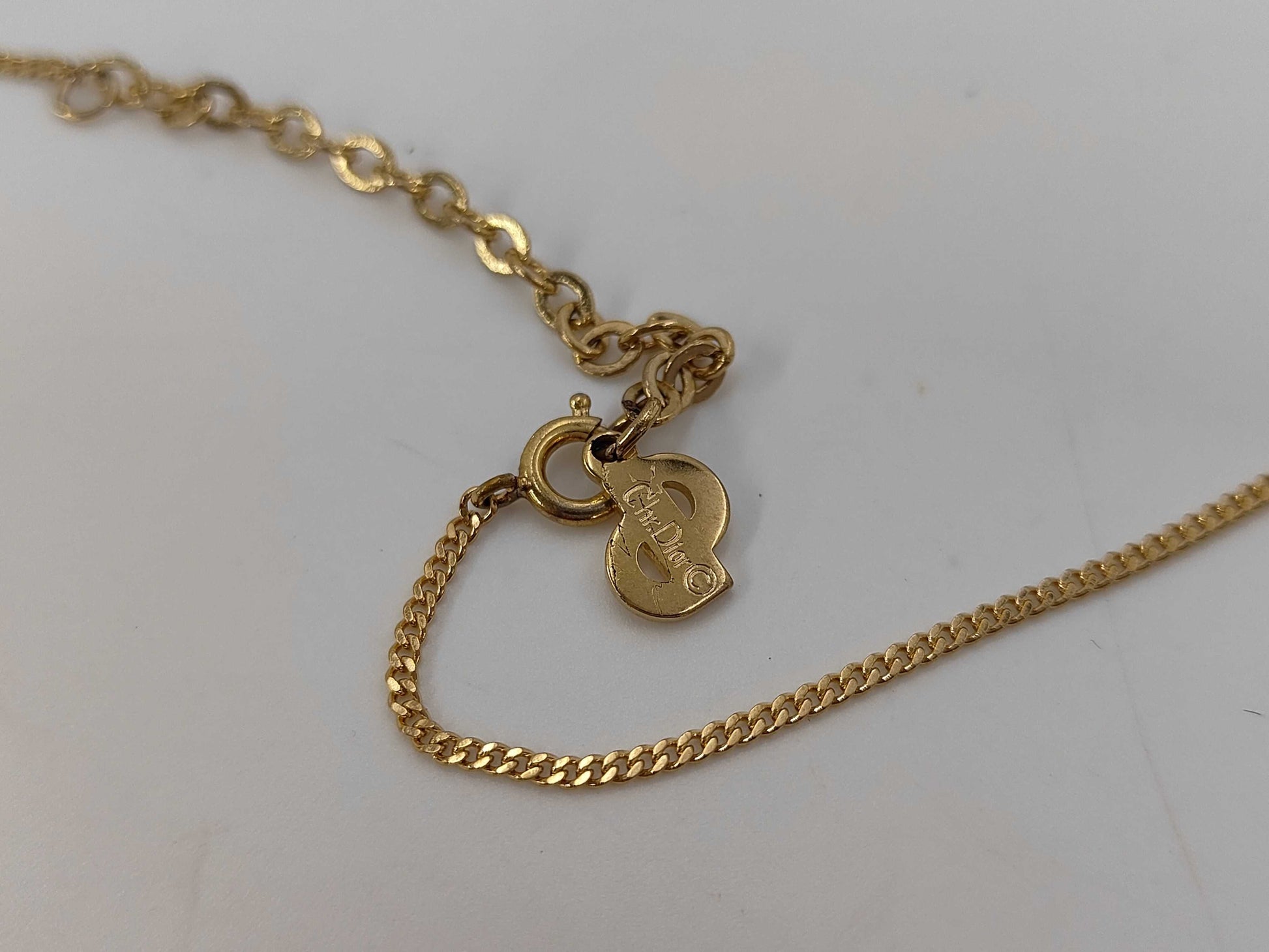 Dior CD logo rhinestone necklace