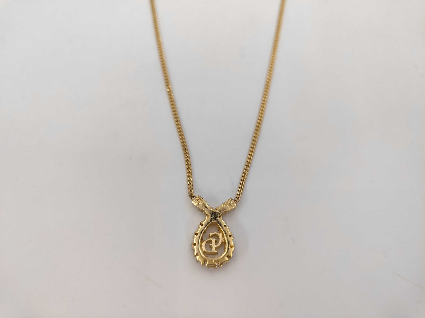 Dior CD logo rhinestone necklace