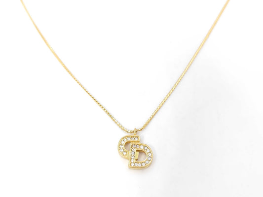 Dior CD logo rhinestone necklace