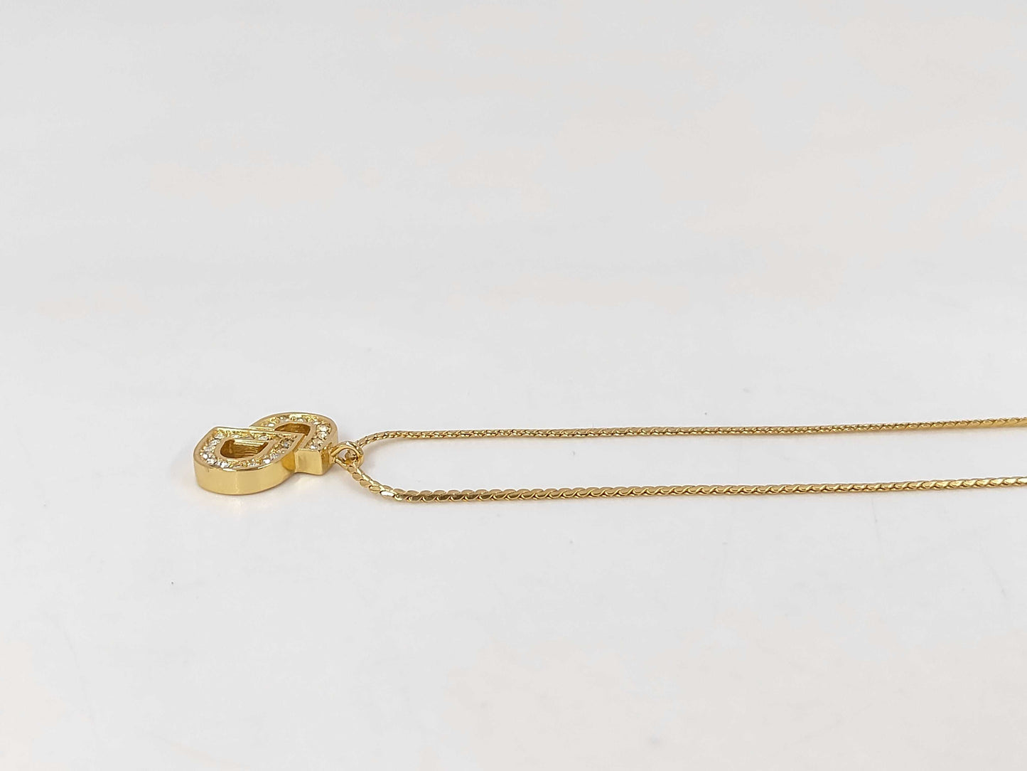 Dior CD logo rhinestone necklace