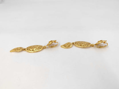 CHANEL 95A Coco Mark Long Swing Earrings