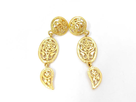 CHANEL 95A Coco Mark Long Swing Earrings