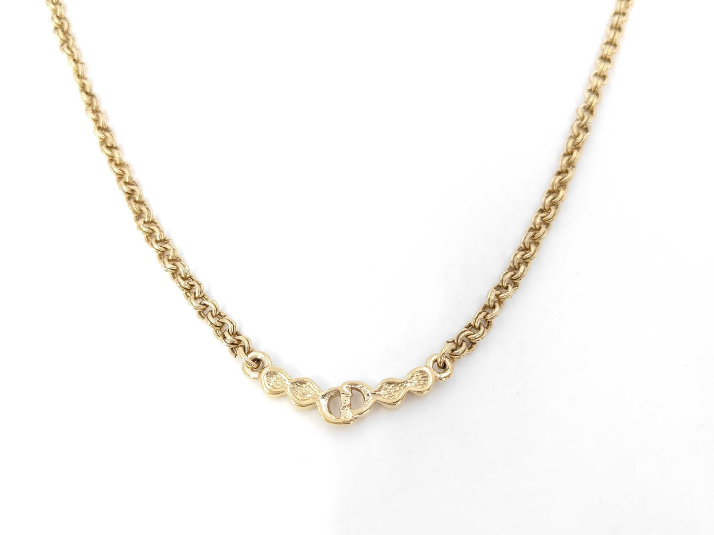 Dior CD logo rhinestone necklace