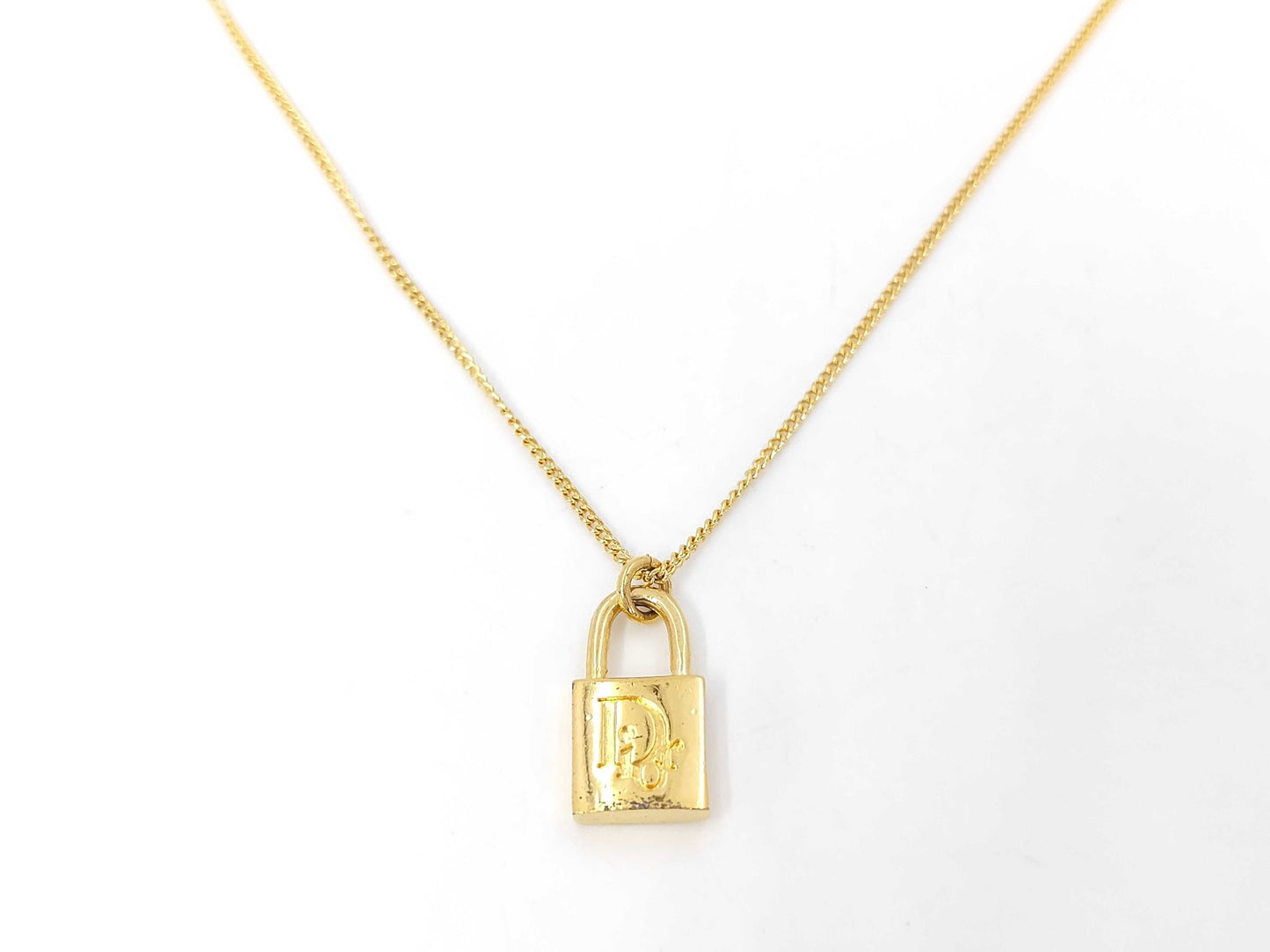 Dior Dior logo padlock motif necklace