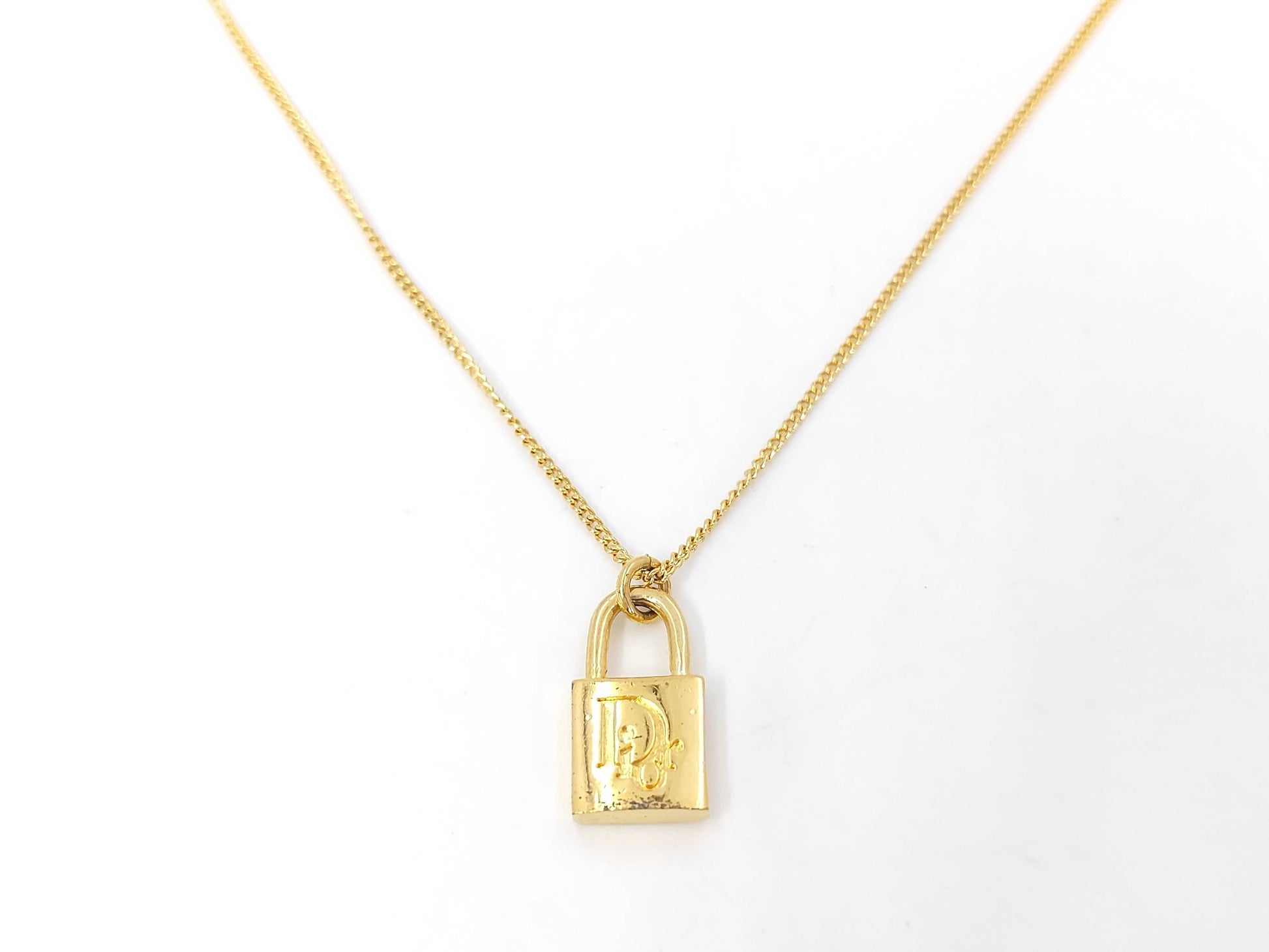 Dior Dior logo padlock motif necklace