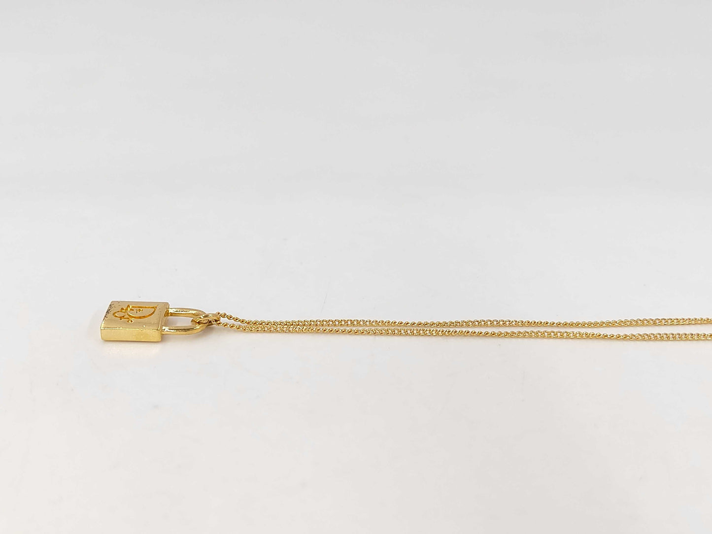 Dior Dior logo padlock motif necklace