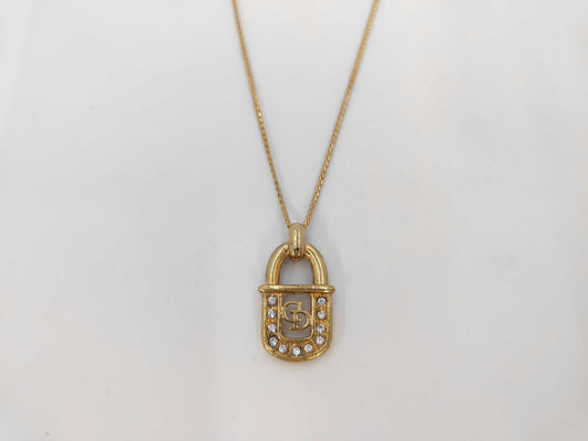 Dior logo silver necklace