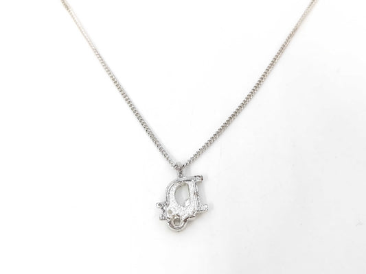 Dior logo silver necklace