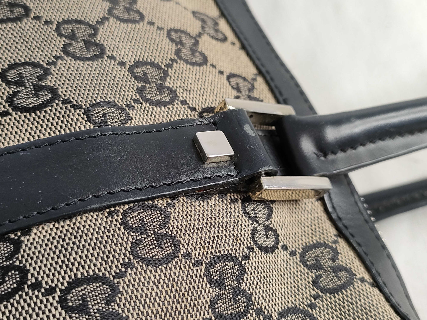 GUCCI GG Canvas Gucci Mini Boston Handbag