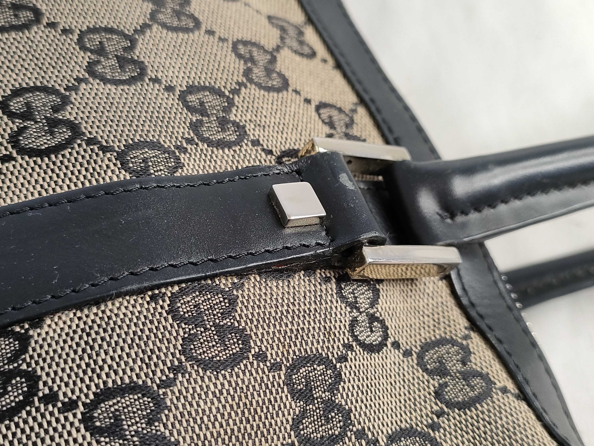 GUCCI GG Canvas Gucci Mini Boston Handbag