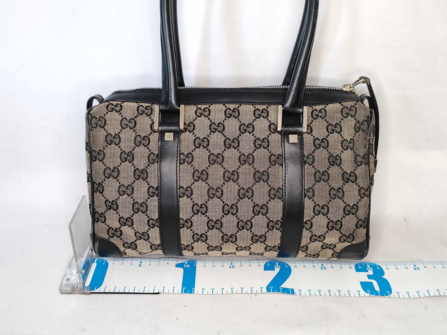 GUCCI GG Canvas Gucci Mini Boston Handbag