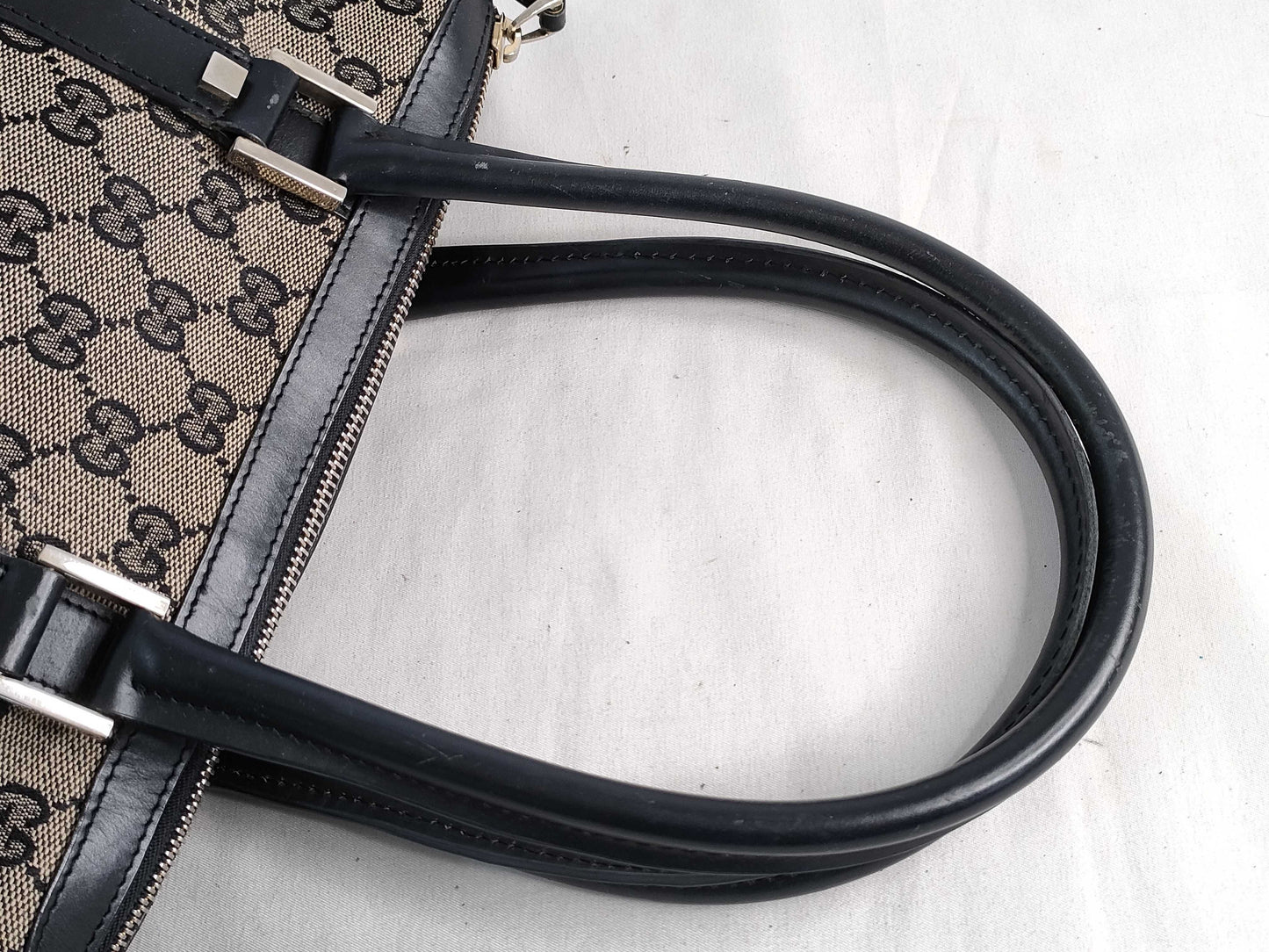 GUCCI GG Canvas Gucci Mini Boston Handbag