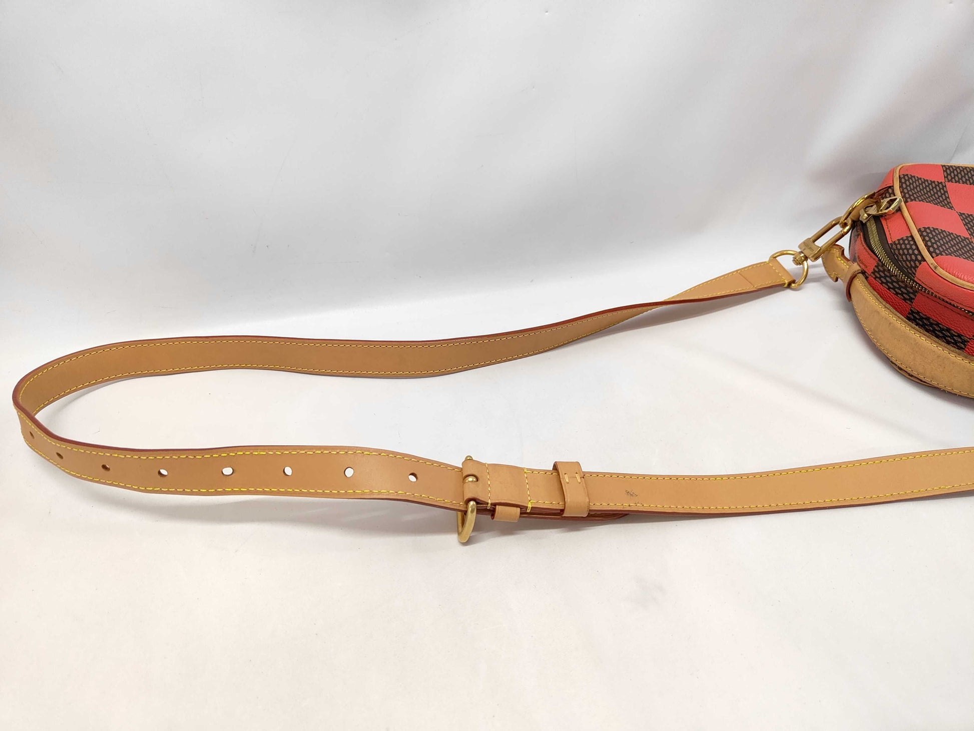 LOUIS VUITTON Damier Pop Chess Messenger Bag N40561 Brown x Red RFID Enabled Shoulder Bag