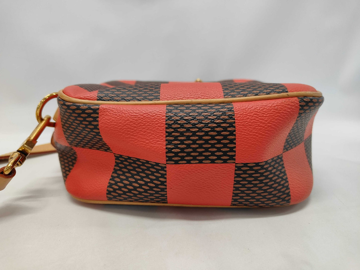 LOUIS VUITTON Damier Pop Chess Messenger Bag N40561 Brown x Red RFID Enabled Shoulder Bag