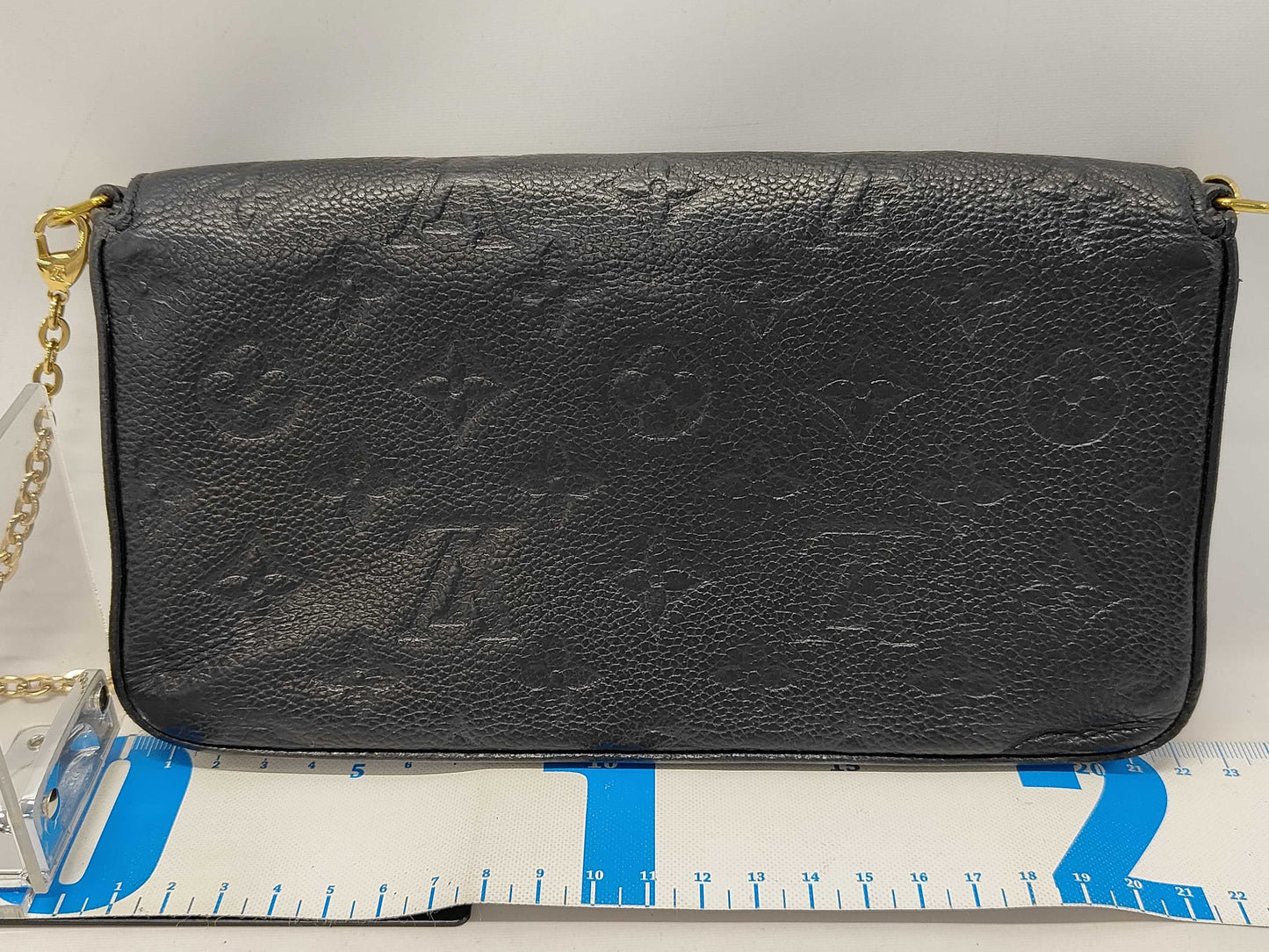 LOUIS VUITTON Monogram Empreinte Pochette Felicie M64064 NZ1138 Black Shoulder Bag