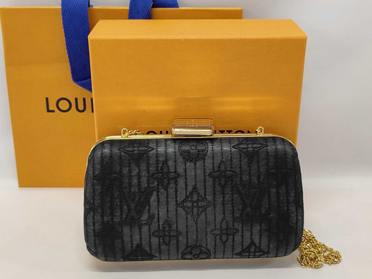 LOUIS VUITTON Monogram Motard Minaudière M95750 PL2008 Black Shoulder Bag