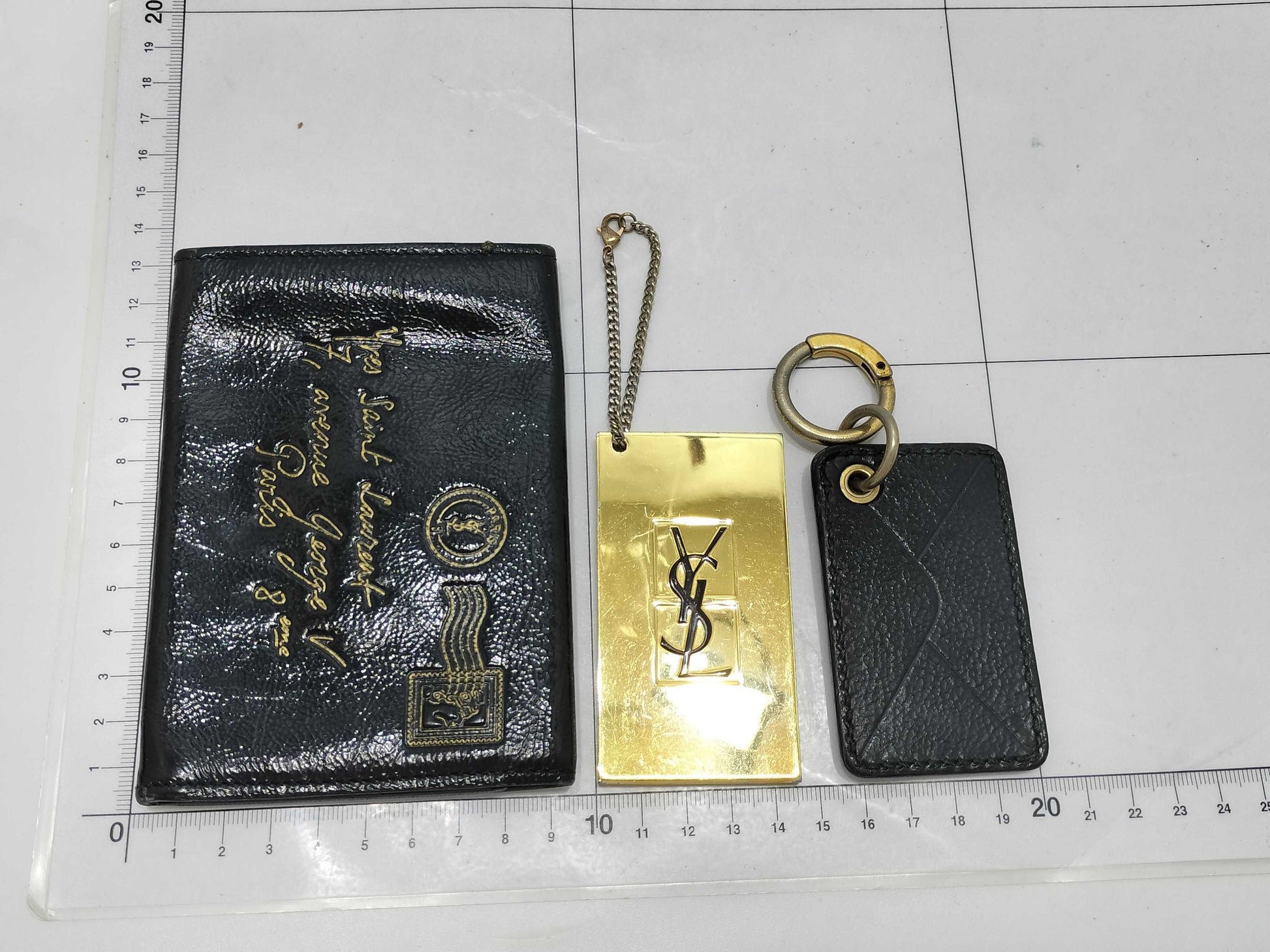 Yves Saint Laurent YSL 3-piece card case, pass case, and business card holder