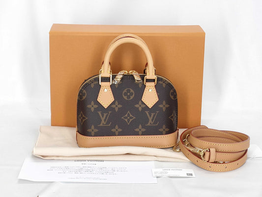 LOUIS VUITTON Monogram Louis Vuitton Nano Alma Monogram M82717 RFID Tag *Unused, Authentic Protective Seal Included Handbag