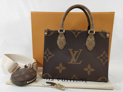 LOUIS VUITTON Monogram Louis Vuitton On the Go PM Coin Purse Monogram Reverse Giant M46373 Handbag